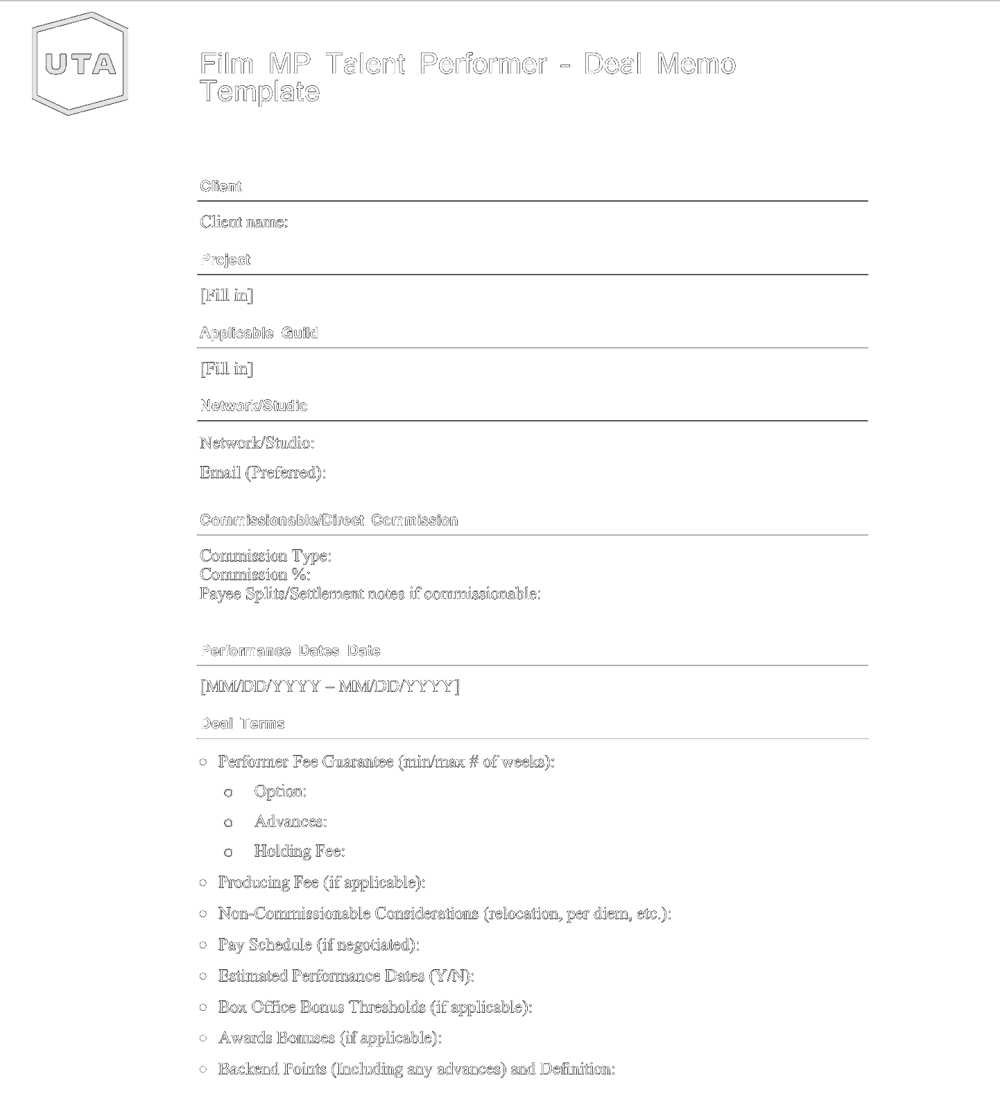 MP Talent Deal Template