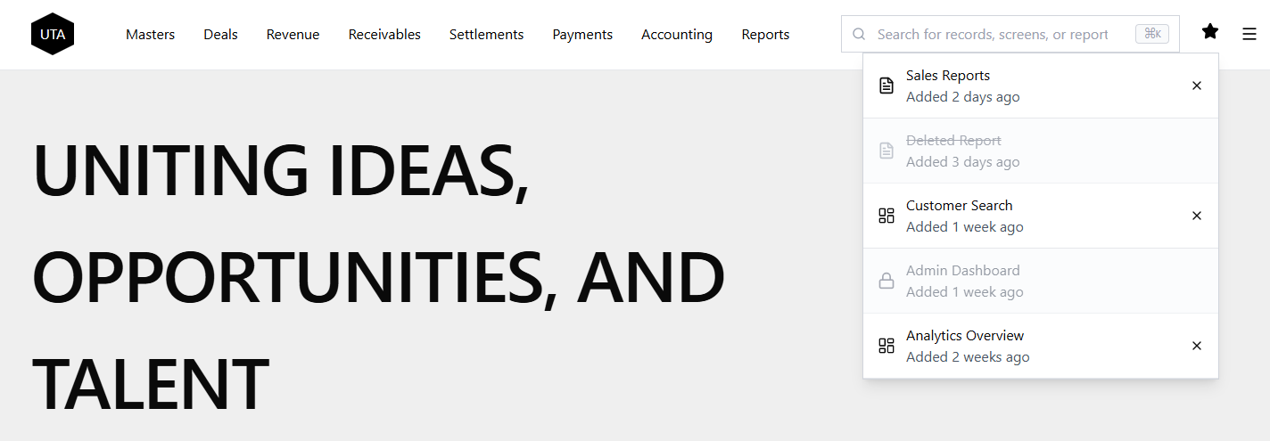 Disabled favorite for deleted or inaccessible screens