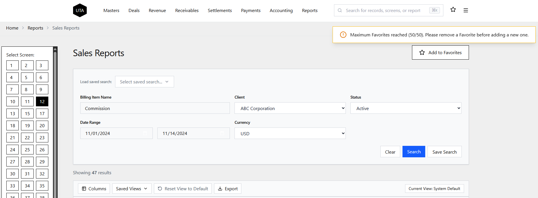 Maximum limit reached