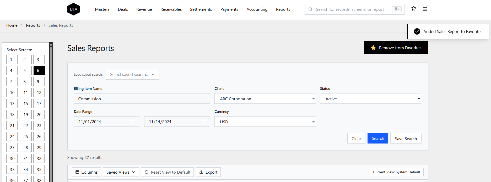 Success toast notification