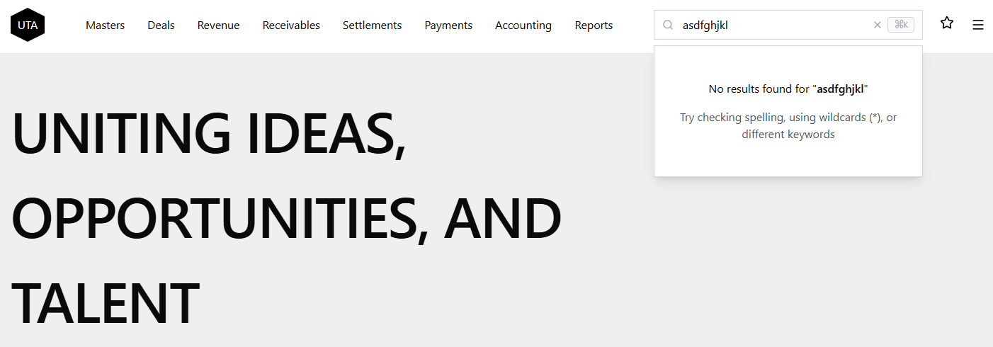 No results empty state