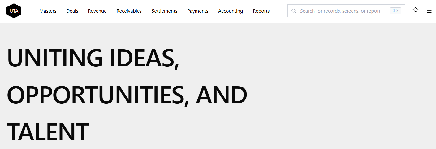 Universal search input field in navigation bar